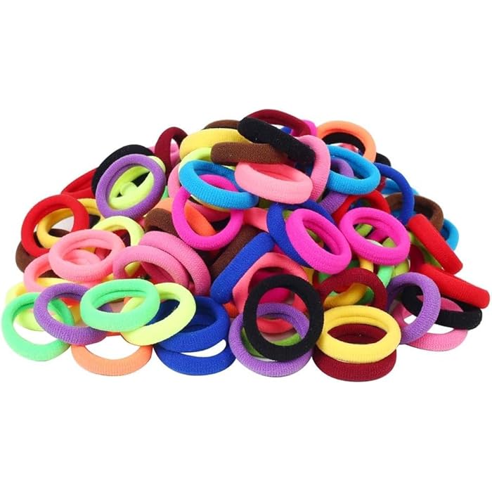 Multicolor Seamless Hair Bands, 120 Pack Cotton Elastic Hair Ties for Girls, Kids, Toddlers, Small Ponytail Holders (Multicolor) - Image 1